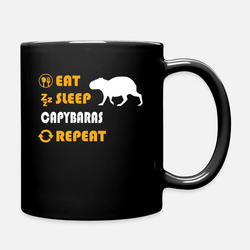 Eat. Sleep. Capybaras. Repeat. - Full Colour Mug - black