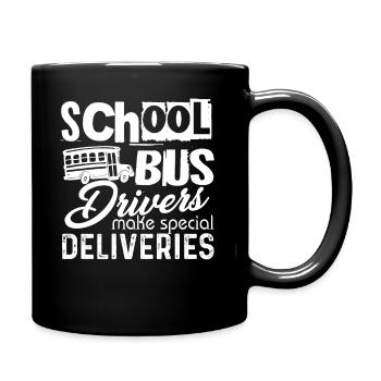 School Bus Driver Make Special Deliveries - Full Colour Mug - black - Right