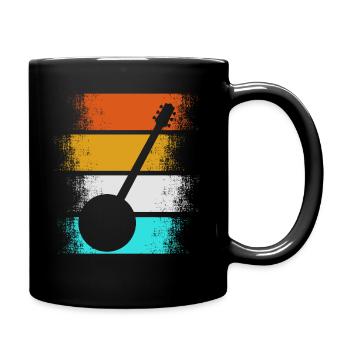 Banjo Vintage Bluegrass Music Player Gift - Full Colour Mug - black - Right