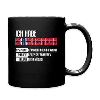 Norwegen Geschenk - Tasse einfarbig - Schwarz - Rechts