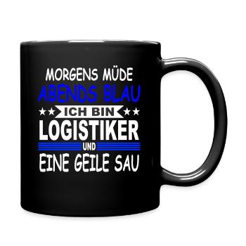 Speditionskaufmann Säufer Logistiker Spediteur - Tasse einfarbig - Schwarz - Rechts