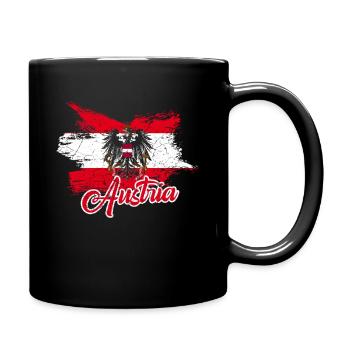 Austria flag Austrian flag holiday - Full Colour Mug - black - Right