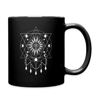 Moon phases moon sun occult mystic eye mystical - Full Colour Mug - black - Right