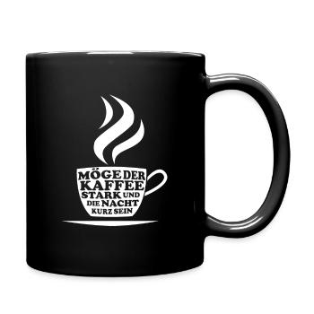 Nachtwache Nachtschicht Kaffee Kollegen Geschenk - Tasse einfarbig - Schwarz - Rechts