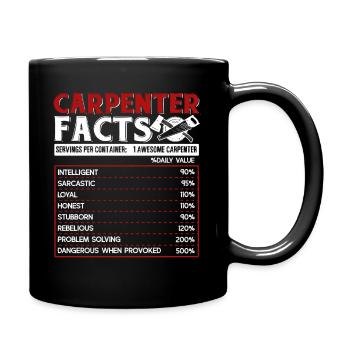 Zimmermann Zimmermann Fakten - Tasse einfarbig - Schwarz - Rechts