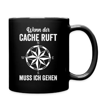 Geocacher Caching Cache Geocache Geocachen Lustig - Tasse einfarbig - Schwarz - Rechts