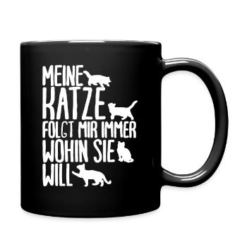 Katzen Katze Katzenshirt Katze Geschenkidee - Tasse einfarbig - Schwarz - Rechts