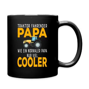 Traktorfahrender Papa Landwirt Bauernhof Traktor V - Tasse einfarbig - Schwarz - Rechts