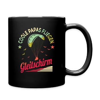 Gleitschirm Piloten Paraglider Vinatge Papa Dad - Tasse einfarbig - Schwarz - Rechts