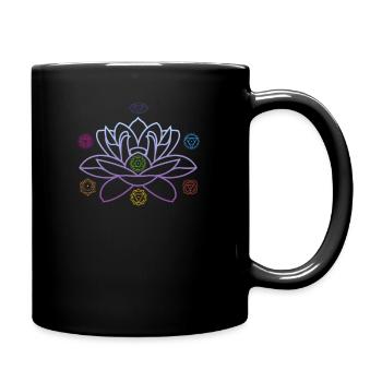 Lotus Erleuchtung 7 Chakras Lotusblüte - Tasse einfarbig - Schwarz - Rechts