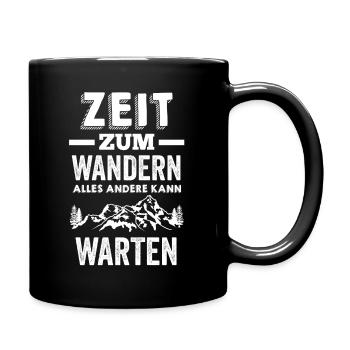 Wandern Wandersport Wanderer Wanderweg Bergsteiger - Tasse einfarbig - Schwarz - Rechts