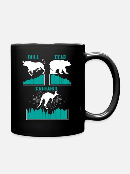 Bull Bear und Kangaroo Market Volatility Trader - Tasse einfarbig - Schwarz