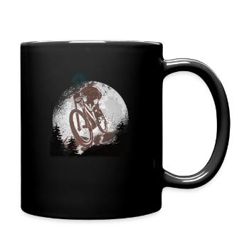 Mountainbiken Mountainbike Geschenkidee Mond - Tasse einfarbig - Schwarz - Rechts