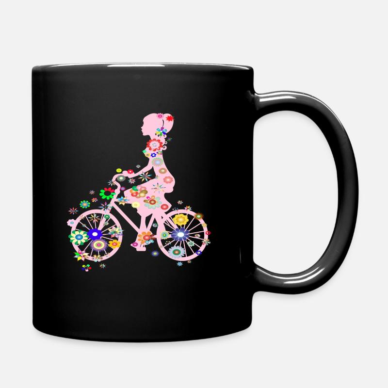 Vélo Pusteblume motif fleurs roue filles - Mug uni - noir