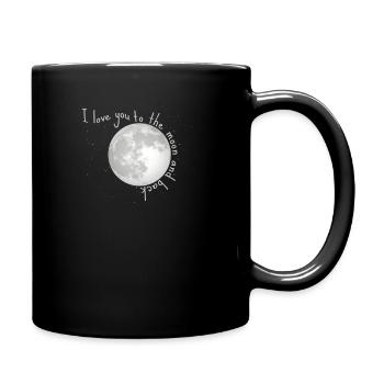 bis zum Mond und zurück - Tasse einfarbig - Schwarz - Rechts