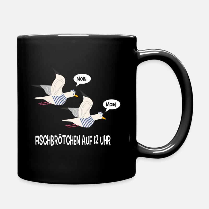 Moin Möwen norddeutsch plattdeutsch - Tasse einfarbig - Schwarz