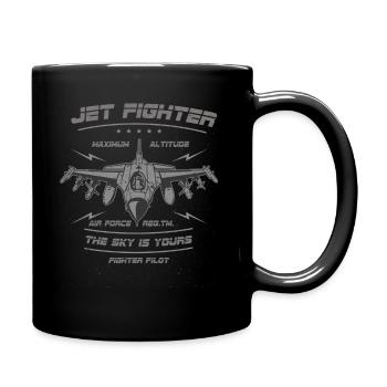 Hélicoptère avion Zeppelin ballon cadeau - Mug uni - noir - Droite