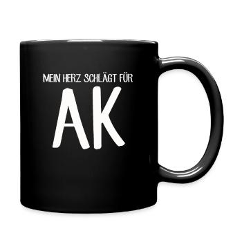 Mein Herz schlägt für AK Altenkirchen Heimat Liebe - Tasse einfarbig - Schwarz - Rechts