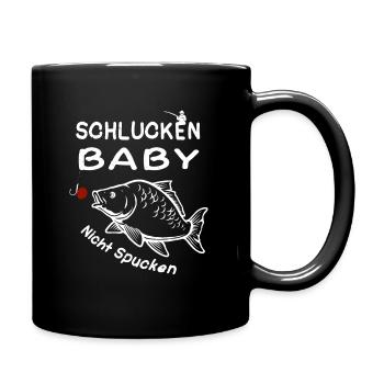 Karpfen Angeln - Tasse einfarbig - Schwarz - Rechts