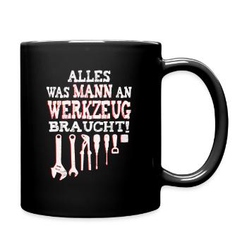 Männer Werkzeug - Tasse einfarbig - Schwarz - Rechts