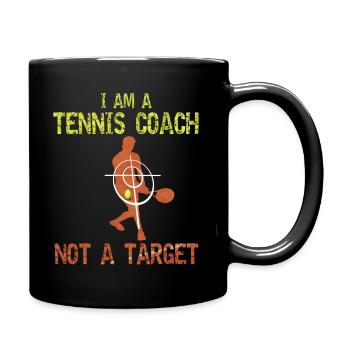 Tennistrainer Coach Zielscheibe Herren Geschenk - Tasse einfarbig - Schwarz - Rechts
