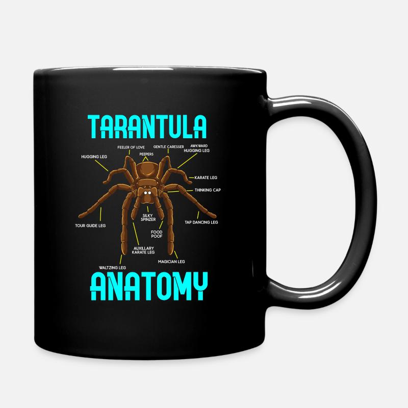 Tarantula Spider Anatomy - Funny Diagram - Full Colour Mug - black