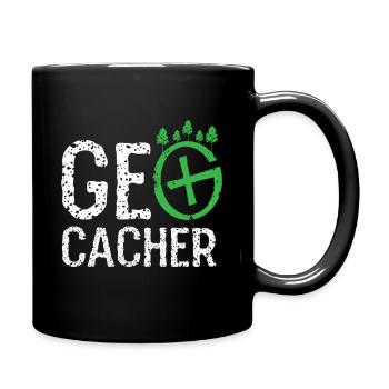 geocaching, cache, gps, geocache, geocacher, logbu - Tasse einfarbig - Schwarz - Rechts