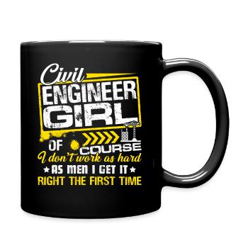 Civil Engineer Civil Engineer Girl - Full Colour Mug - black - Right