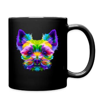 Propriétaire de chien Yorkshire Terrier géométrique - Mug uni - noir - Droite