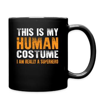 Human Costume Superhero Superhero Human Costume - Full Colour Mug - black - Right