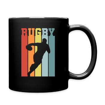 Rugby Player Rugby Maillot de Rugby Retro Sunset - Mug uni - noir - Droite