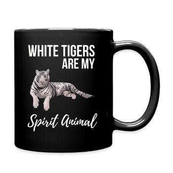 White Tigers Are My Spirit Animal - Full Colour Mug - black - Right