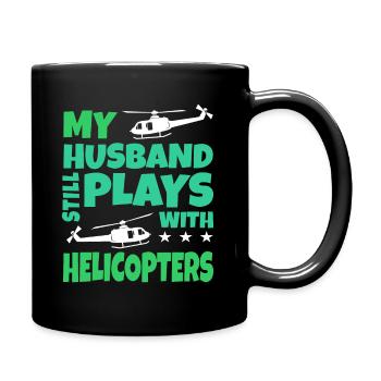 helicopter - Full Colour Mug - black - Right