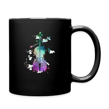 Violoncello Saiteninstrument Cellist mit Cello - Tasse einfarbig - Schwarz - Rechts
