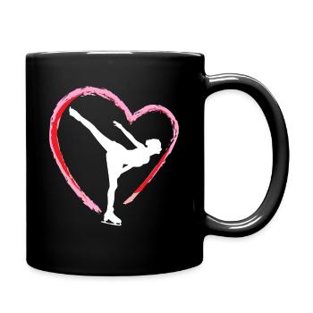 Eiskunstlauf Eiskunstläufer Eislaufen Schlittschuh - Tasse einfarbig - Schwarz - Rechts
