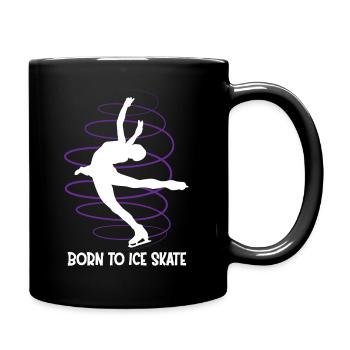 Geboren für Eiskunstlauf Eislaufen Eiskunstläufer - Tasse einfarbig - Schwarz - Rechts