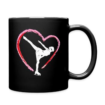 Eiskunstlauf Eiskunstläufer Eislaufen Schlittschuh - Tasse einfarbig - Schwarz - Rechts