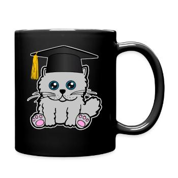 Bachelor Master Degree Degree in Cat Puss - Full Colour Mug - black - Right
