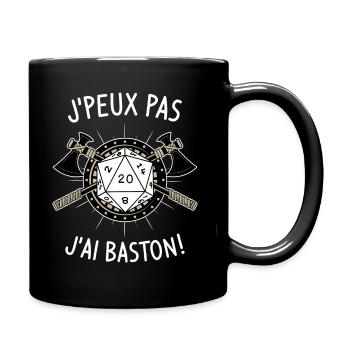 J'peux pas j'ai baston ! - Mug uni - noir - Droite