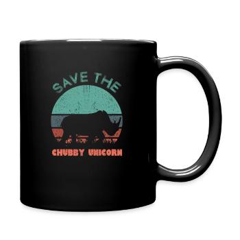 Rhino sauve la licorne potelée licorne potelée - Mug uni - noir - Droite