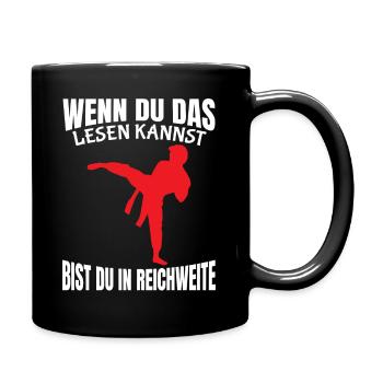 Selbstverteidigung Kampfsportler Karate Training - Tasse einfarbig - Schwarz - Rechts