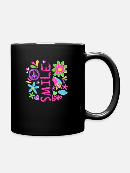 Cooles Friedenszeichen Design - Tasse einfarbig - Schwarz