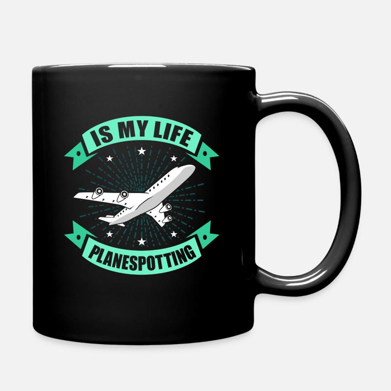 Flugzeug - Tasse einfarbig - Schwarz