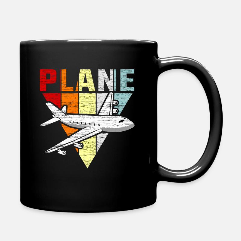 Flugzeug - Tasse einfarbig - Schwarz