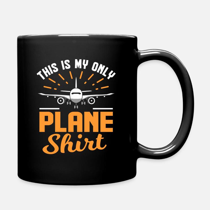 Flugzeug - Tasse einfarbig - Schwarz