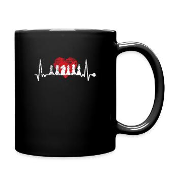 Chess heartbeat chess master chess player pulse - Full Colour Mug - black - Right