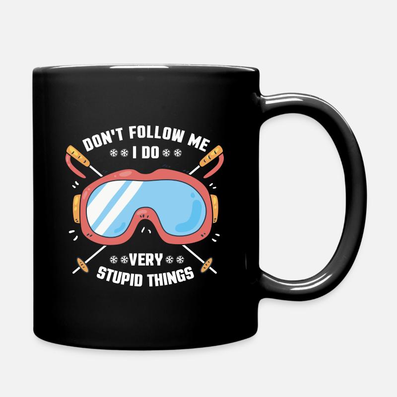 Skifahren - Tasse einfarbig - Schwarz