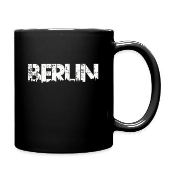 City of Berlin skyline lettering capital - Full Colour Mug - black - Right