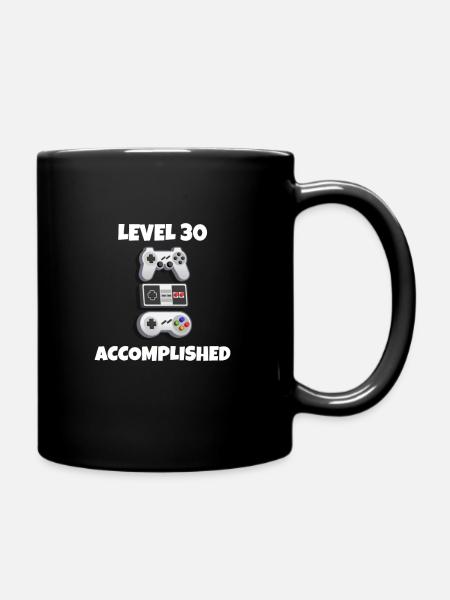Niveau 30 accompli - énonciation drôle de jeu rétro - Mug uni - noir