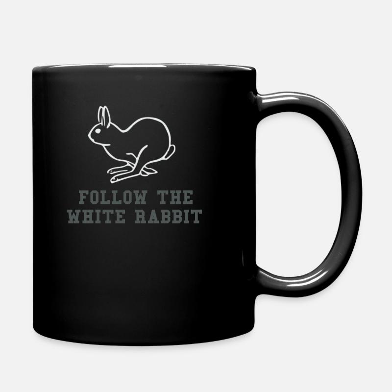 Follow the white Rabbit - Tasse einfarbig - Schwarz
